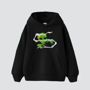 Alien Smoke Baskılı Oversize Unisex Siyah