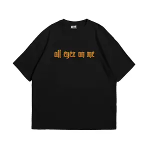 All Eyez On Me Baskılı Oversize Unisex Beyaz