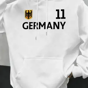 Almanya harfli baskılı sonbahar erkek kapüşonlu sweatshirtü, bol kesim, her şeye uyan, moda p