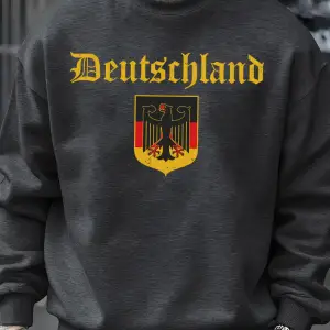 Almanya Ulusal Amblem Desen Erkekler Spor Yumuşak Büyük Boy Kazak Rahat Moda Kazak Sonbahar E