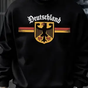 Almanya Ulusal Amblemi Baskılı Kazak Erkekler Sonbahar Hip Hop Kazaklar Bisiklet Yaka Polar Ü