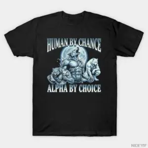 Alpha Wolf Meme T-shirt Erkekler Kadınlar Için % 100% Pamuklu T Shirt Kısa Kollu Üstler 1231-
