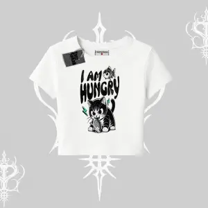 Am Hungry Kedi Baskılı Babby Tee Tshirt