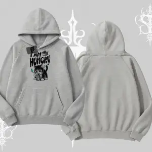 Am Hungry Kedi Baskılı Kapşonlu Sweatshirt