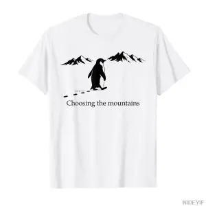 Ama Neden Komik Penguen Dağ Yürüyüşü Meme T-shirt Erkekler Kadınlar Için % 100% Pamuk T Shirt