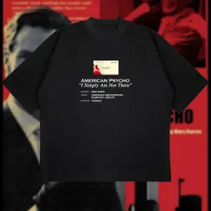 American Psycho Baskılı Oversize Unisex Pamuklu Nefes Alan Kalın Kumaşlı