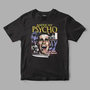 American Psycho Retro Baskılı Tişört
