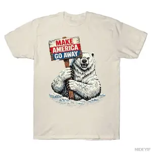 Amerikayı Uzaklaştırmak Kutup Ayısı Grönland Protesto Tişörtü Erkekler Kadınlar İçin %100 Pa