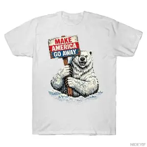 Amerikayı Uzaklaştırmak Kutup Ayısı Grönland Protesto Tişörtü Erkekler Kadınlar İçin %100 Pa