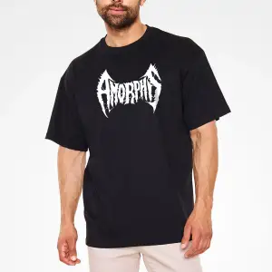 Amorphis Siyah Unisex Oversize Tişört T-shirt