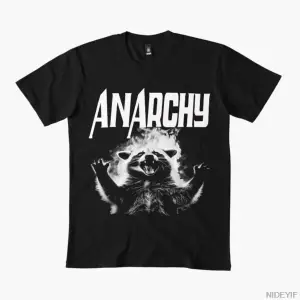 Anarşi Rakun Komik Garip Garip Olarak Belirli Meme T-shirt Erkekler Kadınlar Için % 100% Pamu