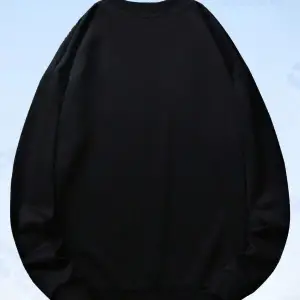 Anime Guys Letter Figure Graphic Sweatshirt Siyah