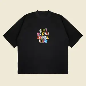 Anti Social Club Baskılı Oversize Unisex Pamuklu Nefes Alan Kalın Kumaşlı