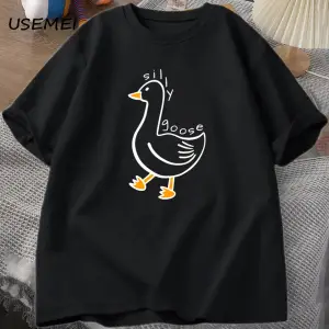 Aptal kaz üniversitesi O boyun Teeerkek giyim Tees pamuk rahat baskı T Shirt yaz Unis 2878
