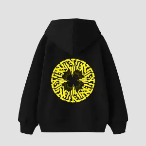 Arabic Font Sarı Baskılı Oversize Unisex Premium Siyah