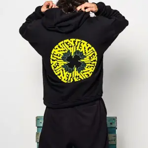 Arabic Font Sarı Baskılı Oversize Unisex Premium Siyah
