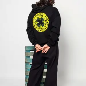 Arabic Font Sarı Baskılı Oversize Unisex Premium Siyah