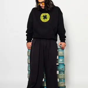 Arabic Font Sarı Baskılı Oversize Unisex Premium Siyah