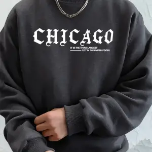 Art City Chicago Sloganı Baskılar Erkekler Kapüşonlular Sonbahar Polar Sıcak Tişörtü Rahat Ge