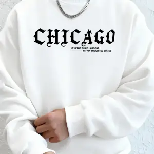 Art City Chicago Sloganı Baskılar Erkekler Kapüşonlular Sonbahar Polar Sıcak Tişörtü Rahat Ge