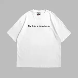 Art Is Supplication Siluet Baskılı Oversize Unisex Beyaz
