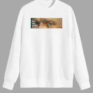 Art Vincent Van Gogh Baskılı Beyaz Unısex Sweatshirt