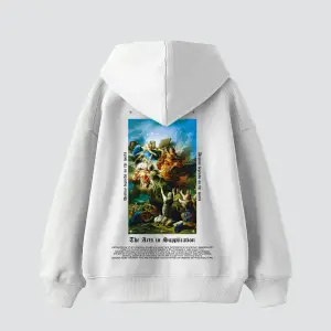 Arts Supplication Baskılı Oversize Unisex Premium Beyaz