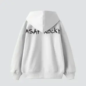 Asap Rocky Baskılı Oversize Unisex Premium Beyaz