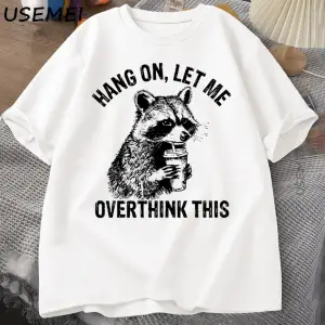Asın Bu T Shirt Erkek Kadın Rakun Komik T-Shirt Çöp Panda TeeRahat Kısa Kollu Pamuklu 3075