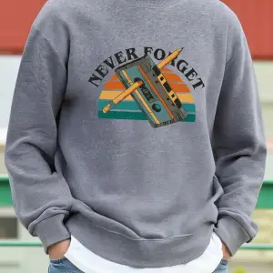 Asla Unutma Walkman Desen Erkekler Kazak Sokak Rahat Kazak Gevşek Yumuşak Üst Polar Sokak Sti