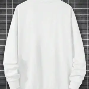 ASS Renkli Oversize Bisiklet Yaka Pamuklu Sweatshirt Beyaz