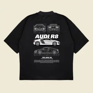 Audi R8 Boxy Fit Oversize Unisex Tshirt – Baskılı Tişört |