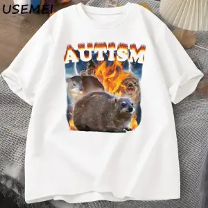 Autism Capybaras Graphic T Shirt Funny Meme Cotton Short Sleeve Tshirt Causal Women Men Print 3014