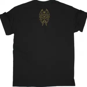 AVANTASIA FLEUR DE LYS NEW BLACK T-SHIRT ÖN VE ARAKA BASKILI