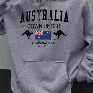 Avustralya Down Under Baskılar Erkekler Kapüşonlular Hip Hop Cep Hoody Sonbahar Moda Sokak Şı