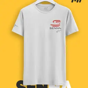 Ayrton Senna Imzalı Senna Logolu Kabartma Baskılı T-shirt