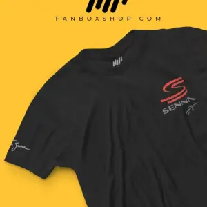 Ayrton Senna Imzalı Senna Logolu Kabartma Baskılı T-shirt