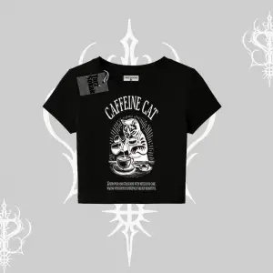 Babby Tee Tshirt Caffeine Cat Kahve Temalı Kedi Baskılı