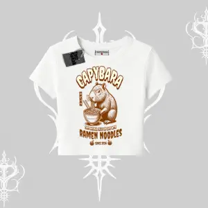 Babby Tee Tshirt Cute Capybara Enjoying Ramen Noodles Artwork