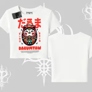 Babby Tee Tshirt Daruma Kedi Anime Baskılı