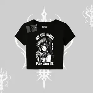 Babby Tee Tshirt Do You Want Play With Me Anime Kız Baskılı