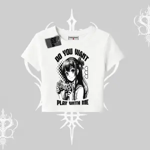 Babby Tee Tshirt Do You Want Play With Me Anime Kız Baskılı
