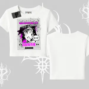 Babby Tee Tshirt Games Schoolgirl Anime Baskılı