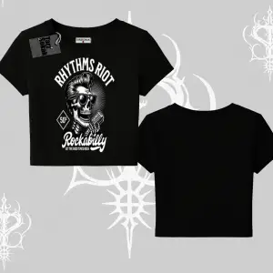 Babby Tee Tshirt Rhythms Riot Vintage Rockabilly Skull Street Aesthetic