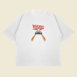 Back To The Future Baskılı Oversize Unisex Pamuklu Nefes Alan Kalın Kumaşlı