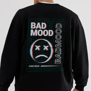 Bad Mood Oversize Siyah Sweatshirt Tarzsokak44