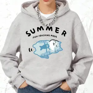 Balık Dokunaklı Mod Kedi Baskılı Kapüşonlu Üstler Pamuklu Kadın Kışlık Polar Kazak Cepli Eşof