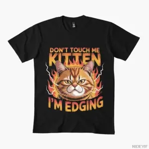 Bana Dokunma Kedi Yavrusu, Komik Kedi Memesi Tişörtü Erkekler ve Kadınlar İçin %100 Pamuklu T