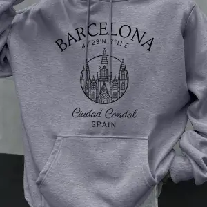 Barcelona Cdesign Erkek Hoody Büyük Boy Polar Kapüşonlular Sonbahar Tüm Maç Giyim Çok Renkli