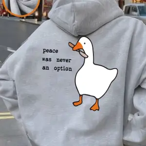 Barış Hiçbir Zaman Bir Seçenek Değildi Kaz Baskılı Kapüşonlu Üstler Kadınlar Kışlık Polar Sıc